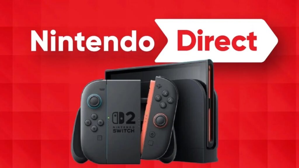 Il logo del Nintendo Direct con un Nintendo Switch 2