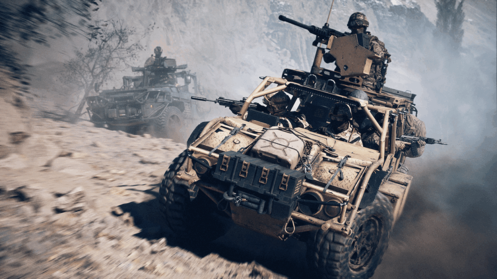Dei soldati di Battlefield 6 su una jeep