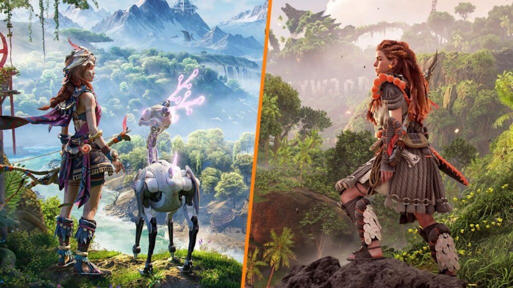 Le protagoniste di Light of Motiram ed Horizon Forbidden West