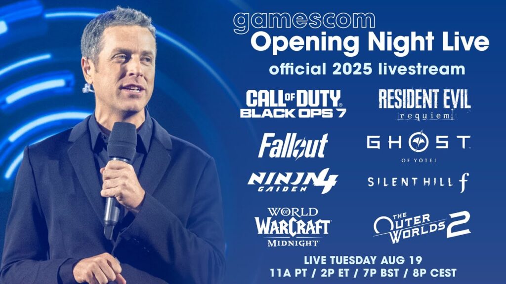 Geoff Keighley con i giochi dell'Opening Night Live 2025