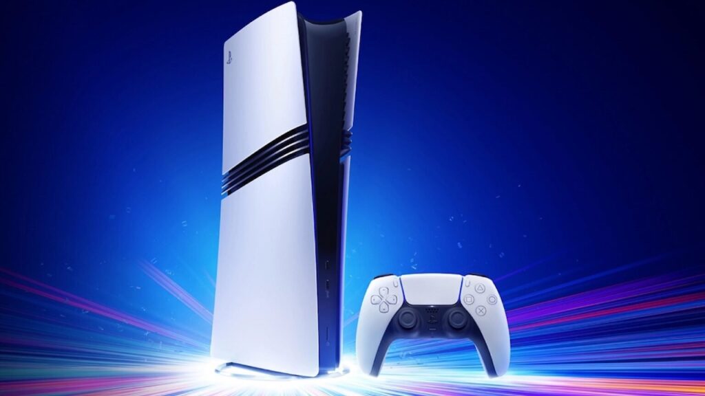 Una PS5 Pro in verticale
