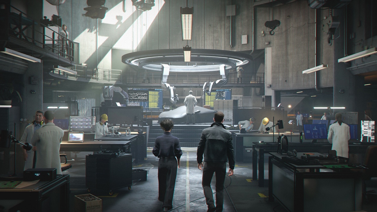 Panoramica del laboratorio in cui entra James Bond in 007 Last Light