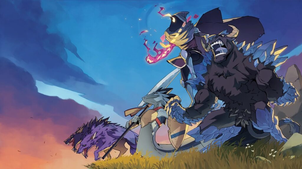 Key art di Aethermancer con diverse creature magiche pronte a una battaglia