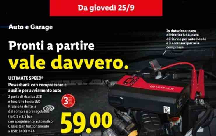 Compressore powerbank costa 59 euro