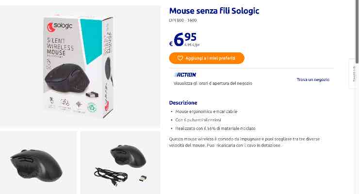 Mouse Sologic costa solo 6,95 euro