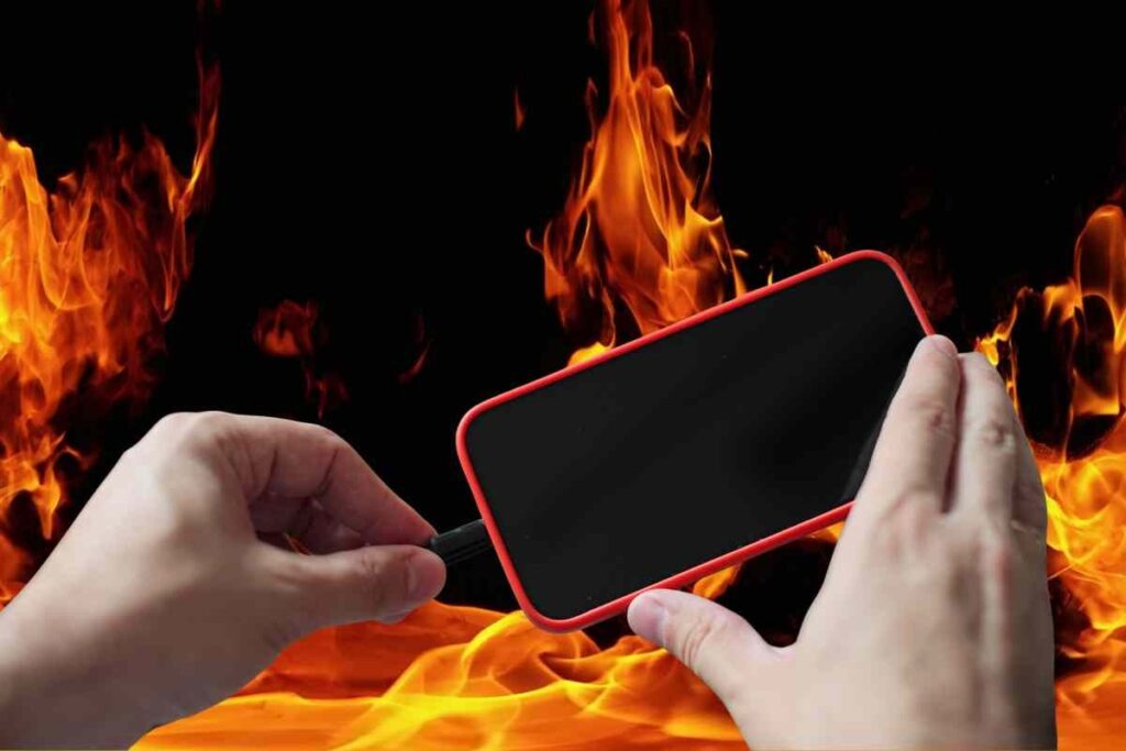 Mettere cellulare sotto carica e fuoco