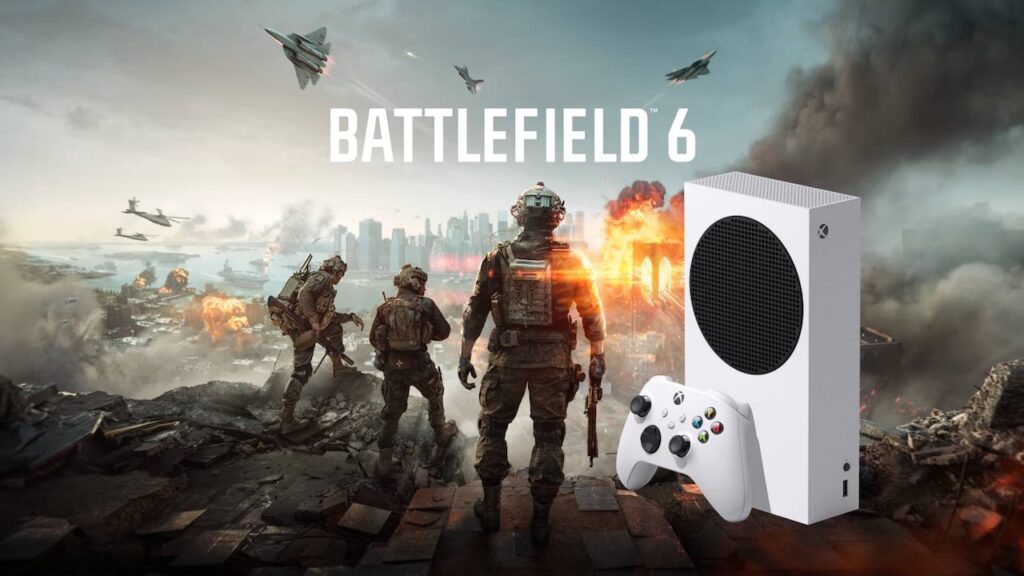 I soldati di Battlefield 6 con una Xbox Series S al fianco
