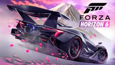 Un'auto di Forza Horizon 6 con davanti un monte del Giappone