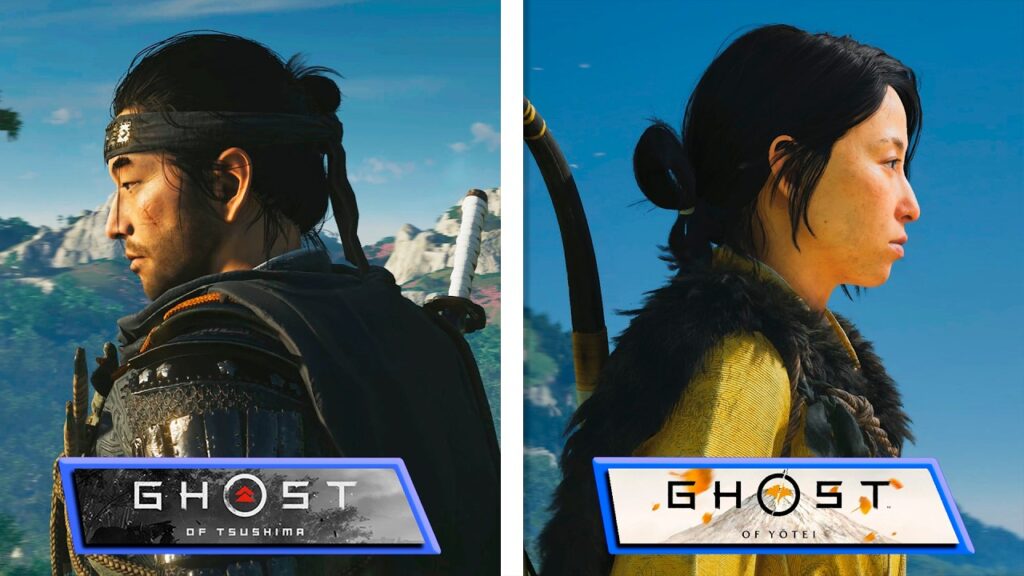 Ghost of Yōtei Vs Ghost of Tsushima, un video confronto mostra le migliorie e le mancanze del gioco PS5 Jin Sakai di Ghost of Tsushima ed Atsu di Ghost of Yotei