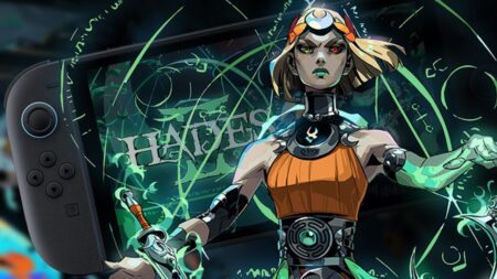 la protagonista di Hades 2 con un Nintendo Switch 2