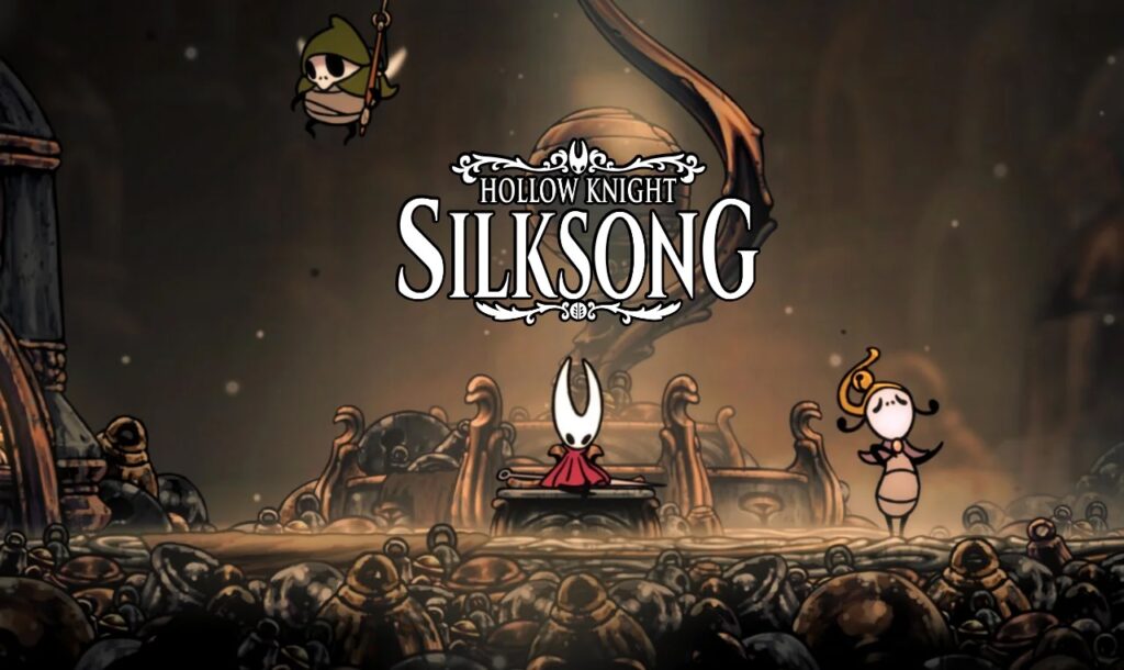 Hornet di Hollow Knight: Silksong seduta su una panchina