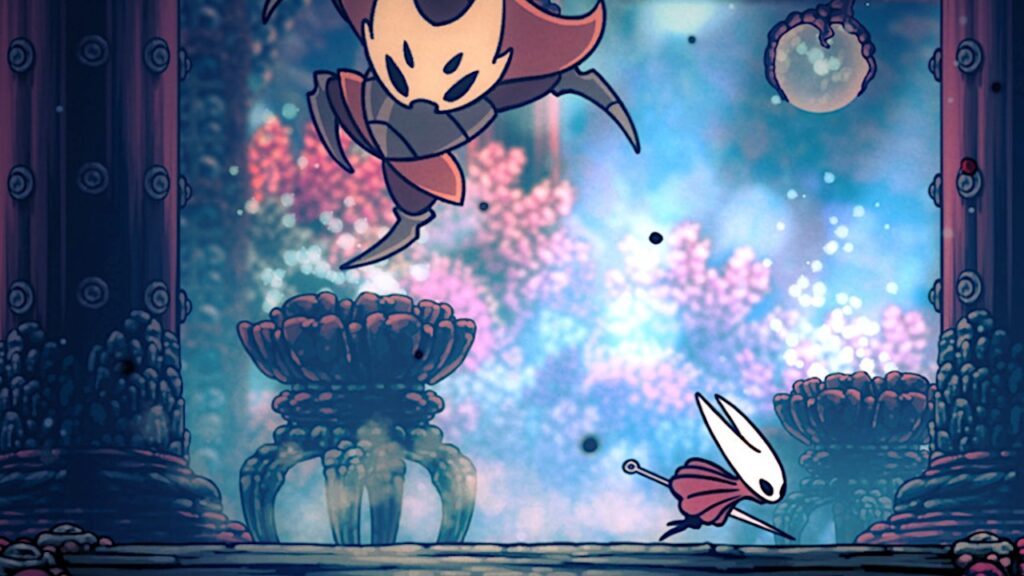 Hornet di Hollow Knight: Silksong contro un nemico