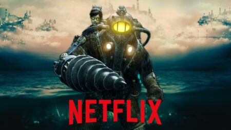 Il Big Daddy di BioShock con il logo Netflix