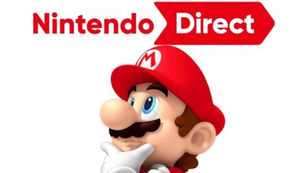 Il logo del Nintendo Direct con Super Mario