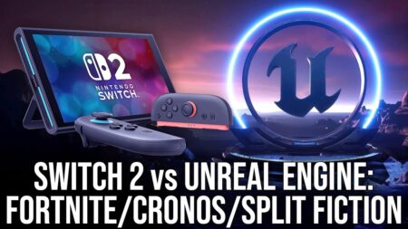 Nintendo Switch 2 con il logo di Unreal Engine 5