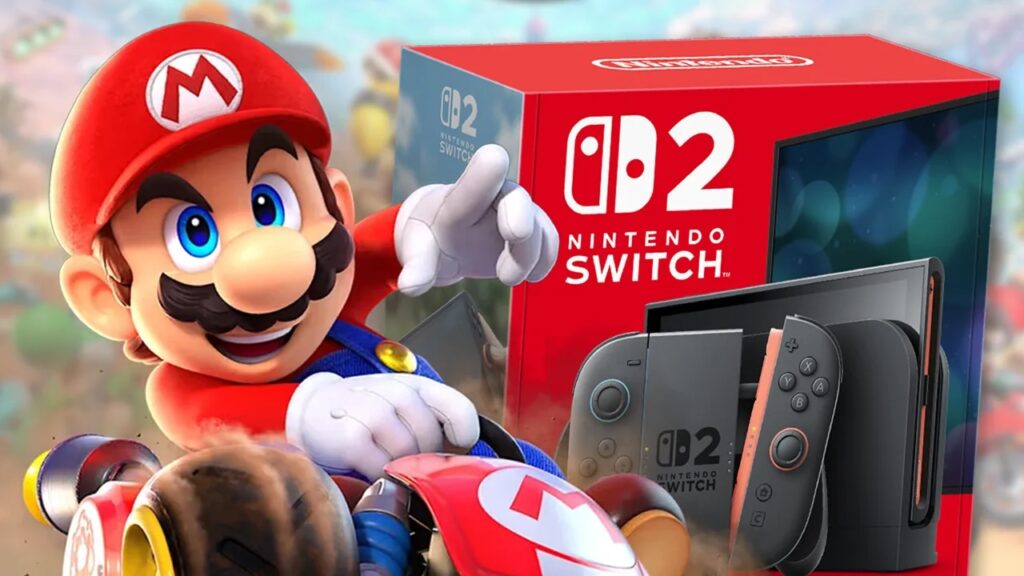 Mario Kart World con al fianco un Nintendo Switch 2