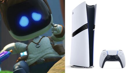 L'Astro Bot di Natan Drake triste con al fianco una PS5 Pro