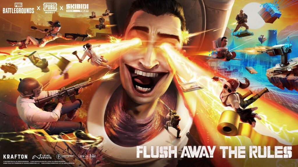 I personaggi principali di PUBG MOBILE e Sibidi Toilet