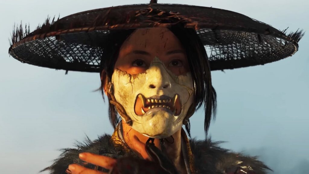 Atus di Ghost of Yotei con la maschera