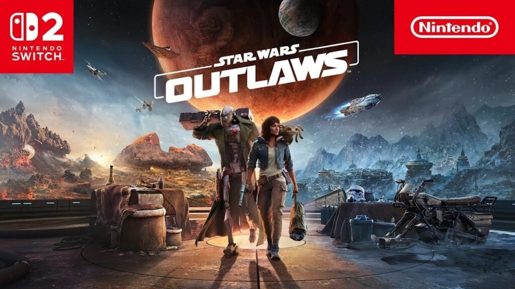 I personaggi di Star Wars Outlaws con il logo di Nintendo Switch 2