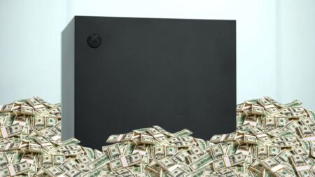 Una Xbox Series X immersa nei soldi