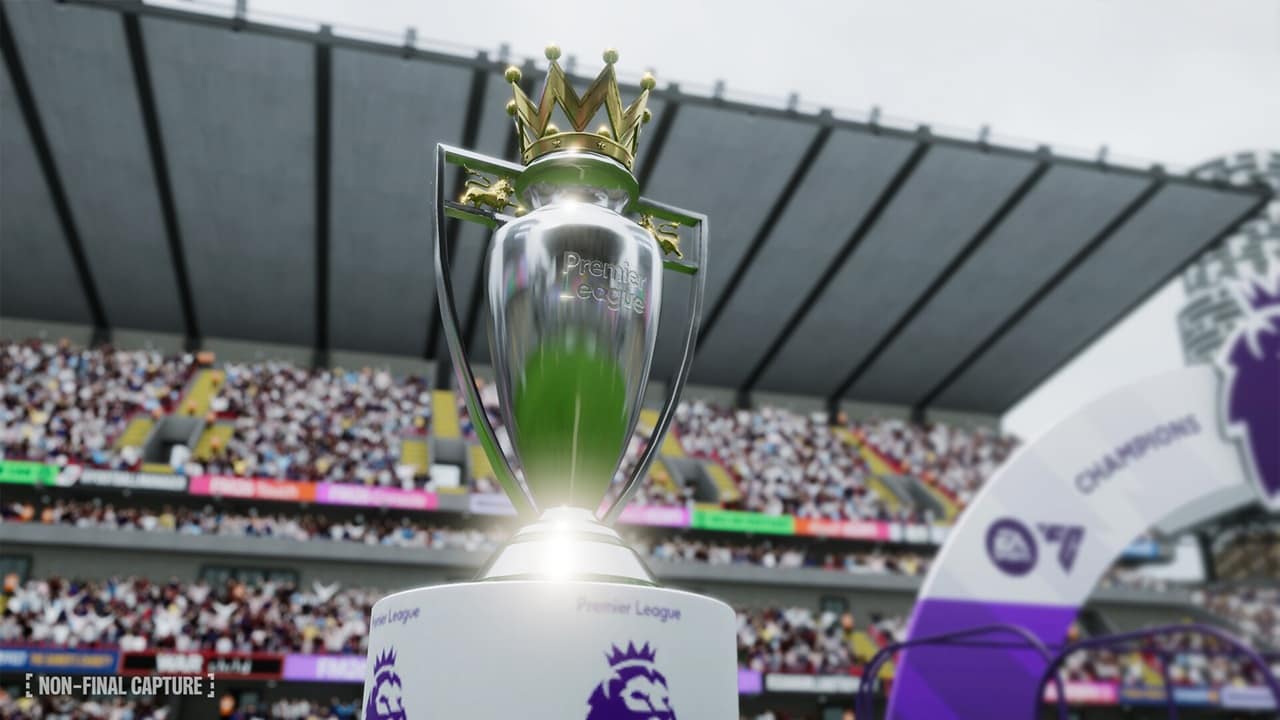 Fotografia ravvicinata del trofeo della Premier League
