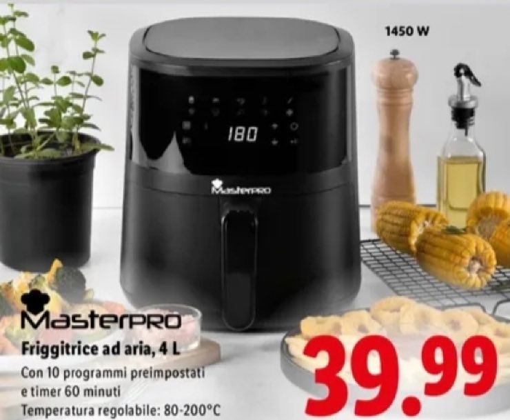 Friggitrice Masterpro a 39,99 euro