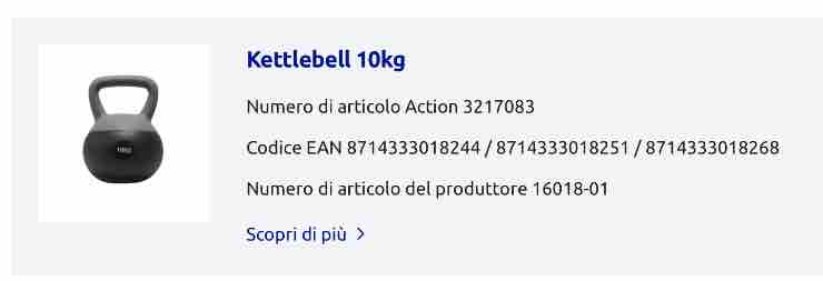Kettlebell ritiro per lotto da 10 kg