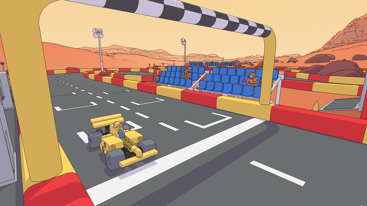 Tracciato per le macchine da Formula 1 su Marte, con rover costruito come macchina da corsa