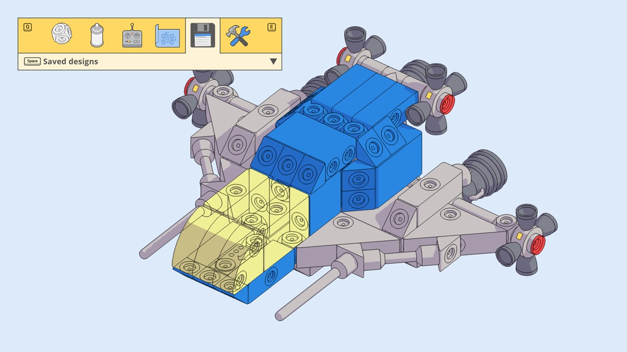 Schermata di costruzione dei rover su Mars First Logistics