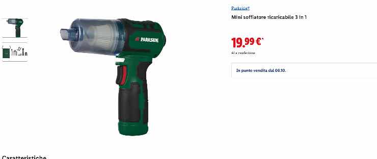 Mini soffiatore ricaricabile a 19,99 euro