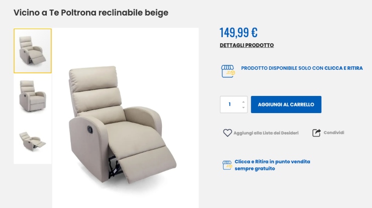 Poltrona reclinabile 