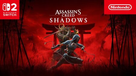 Yasuke e Naoe di Assassin's Creed Shadows con il logo Nintendo Switch 2