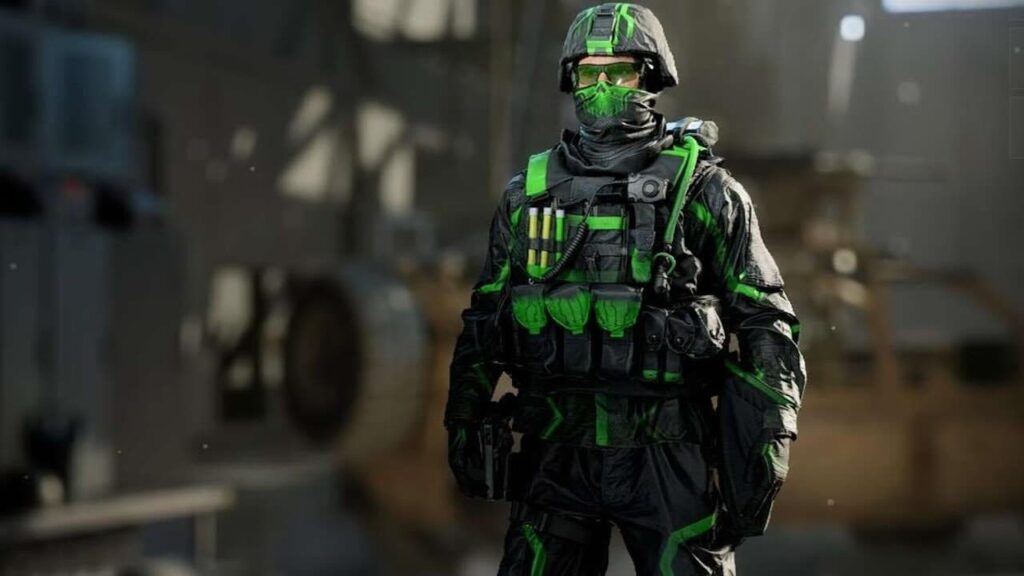 Un soldato di Battlefield 6 con la skin System Override