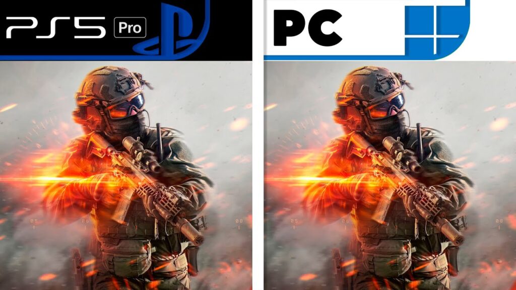 Due soldati di Battlefield 6 con il logo di PS5 Pro e PC