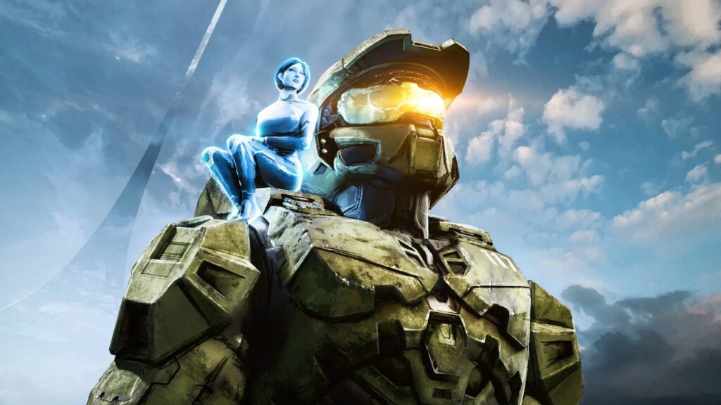 Master Chief di Halo Infinite con Cortana sulla spalla