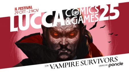 Il logo di Lucca Comics & Games 2025 con Vampire Survivors
