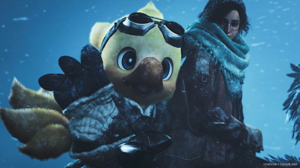Un Chocobo ed Alma del Title Update 3 di Monster Hunter Wilds