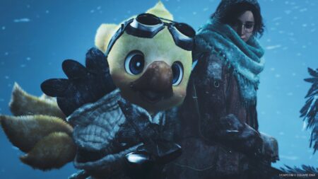 Un Chocobo ed Alma del Title Update 3 di Monster Hunter Wilds