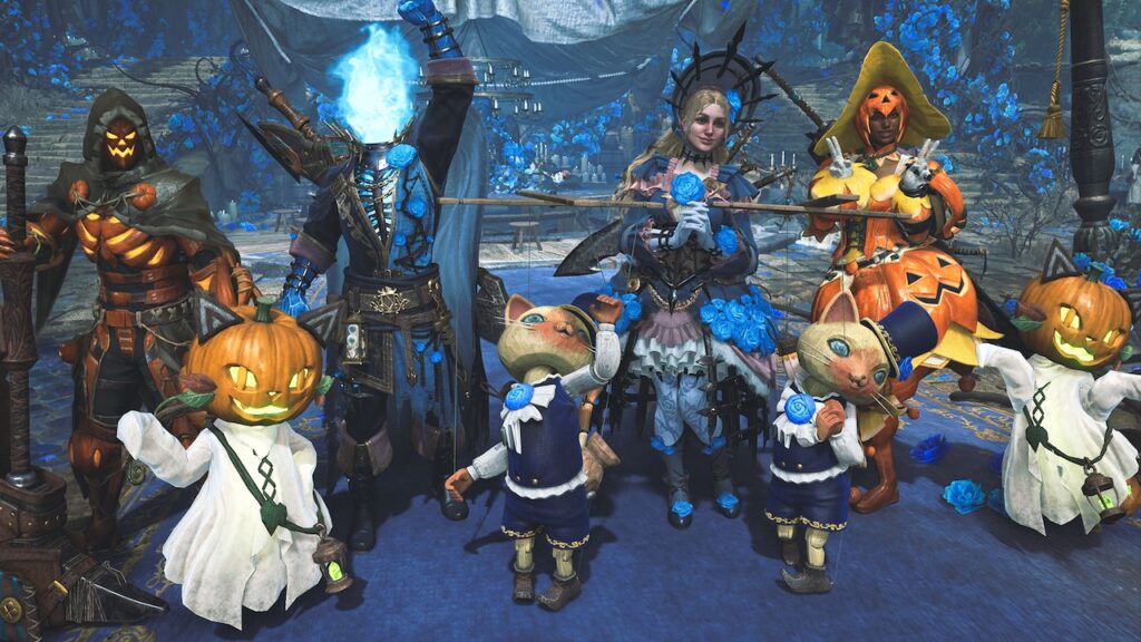 I cacciatori e le cacciatrici di Monster Hunter Wilds per l'evento Il Festival dell'Armonia