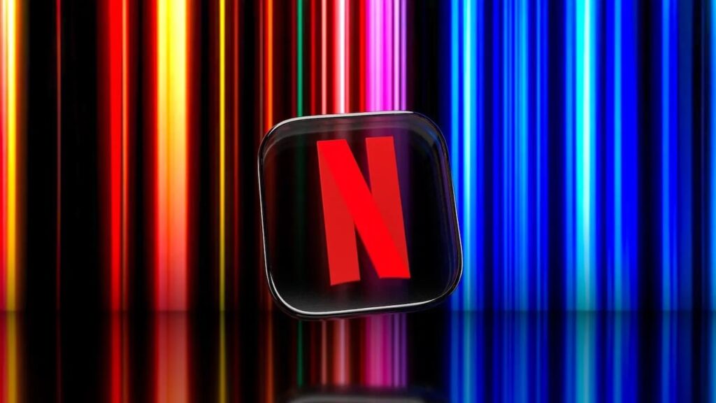 Il logo di Netflix su uno sfondo colorato
