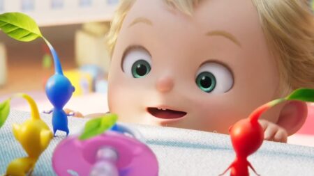 La bambina del corto Close to You con i Pikmin