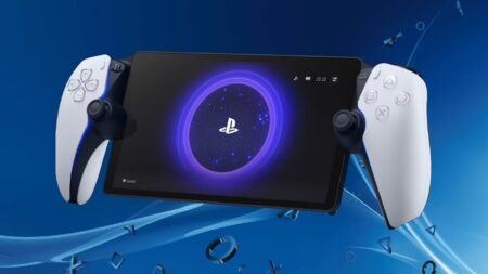 PlayStation Portal, è in arrivo la possibilità di giocare in cloud i giochi acquistati? Una PlayStation Portal con lo sfondo blu
