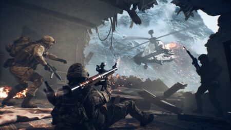 Alcuni soldati di Battlefield 6 mentre sparano ad un elicottero