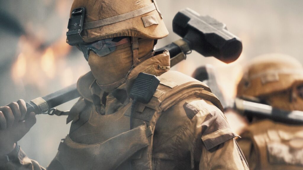Un soldato di Battlefield 6 con un martello in mano