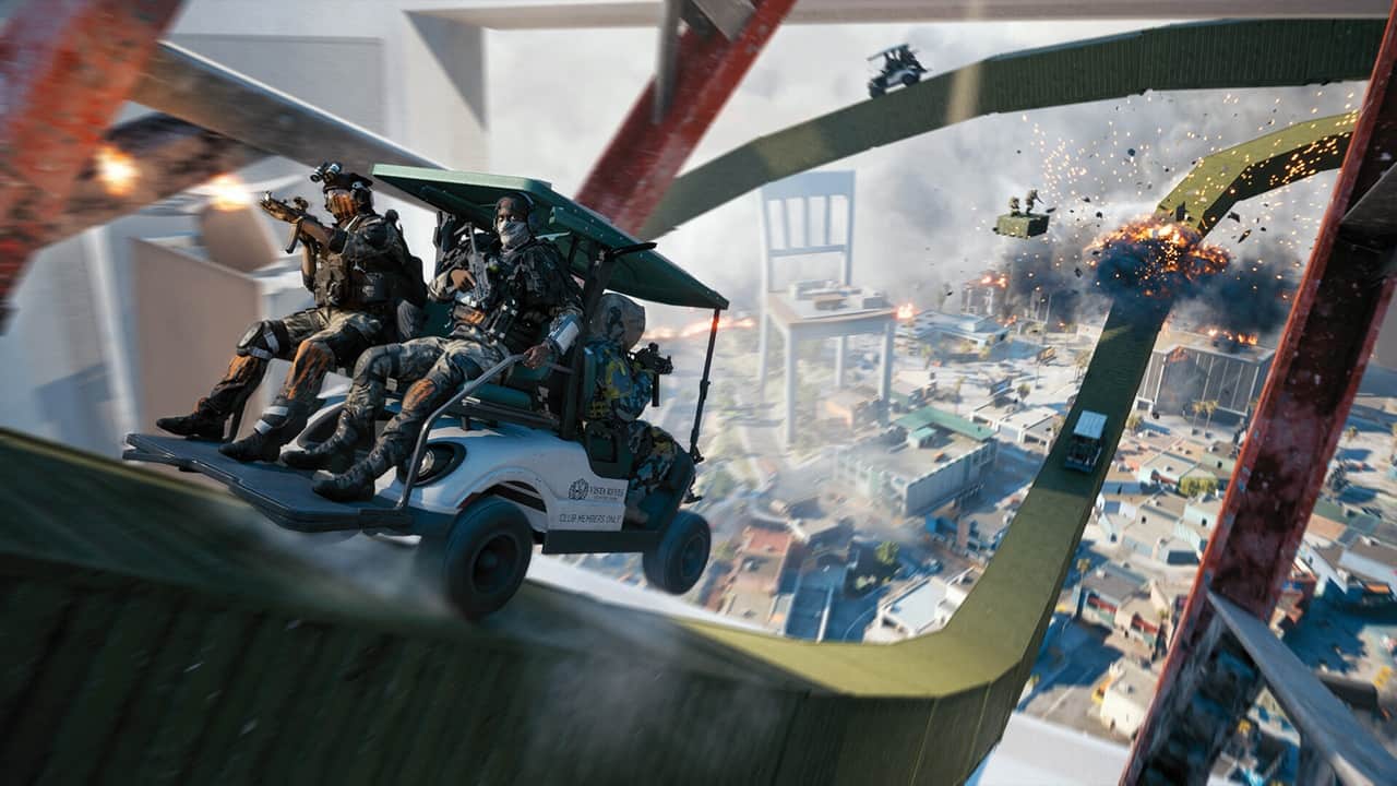 Corsa con un caddy da golf su Battlefield 6 REDSEC, in una pista sospesa nel cielo