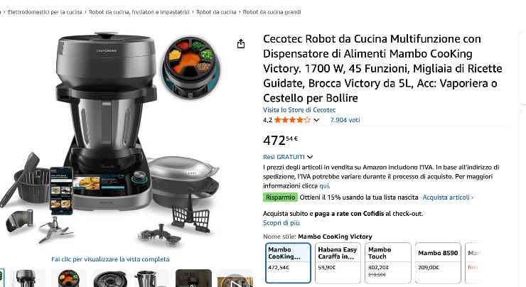 Cecotec Robot da Cucina a 472,54 euro