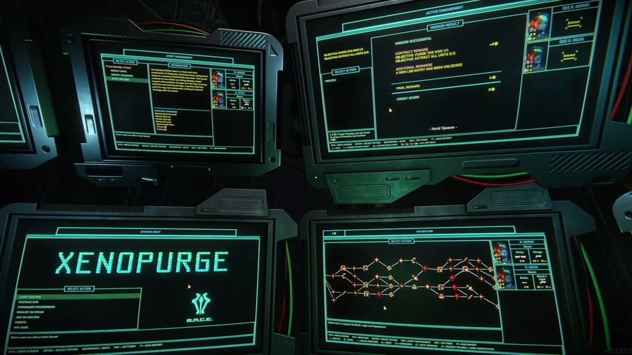 Monitor e interfaccia di Xenopurge