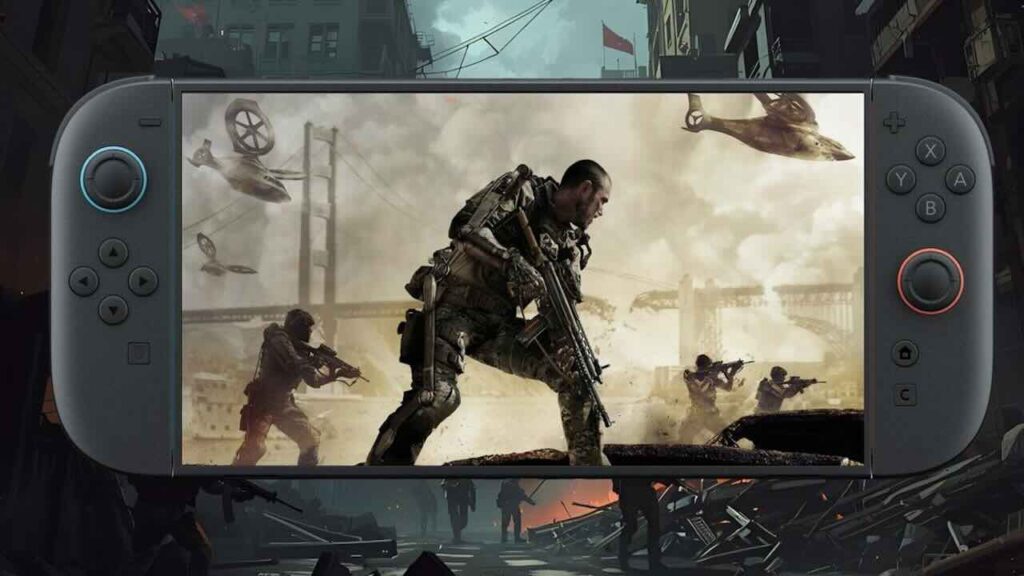 Dei soldati di Call of Duty nello schermo di Nintendo Switch 2