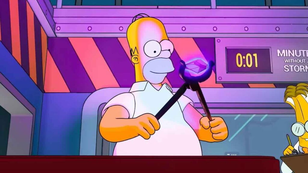 Homer del crossover con I Simpson con Fortnite